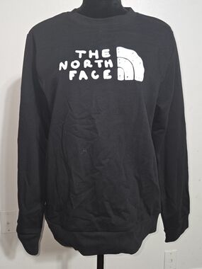 The North Face Black Crewneck Sweater with White Logo